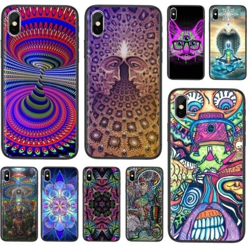 For Huawei Honor 8A 8C 8X 9 9A 9I 9X 10 10I 10X 20 20I 20S V10 V40 Lite P9 Junior Colorful Psychedelic Black Prime Painting