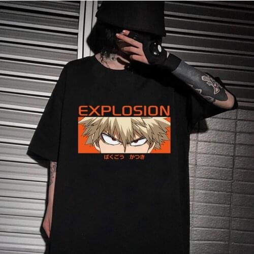 Harajuku T-Shirt My Hero Academia T Shirt Summer Short Sleeve Bakugou Printed Shirt