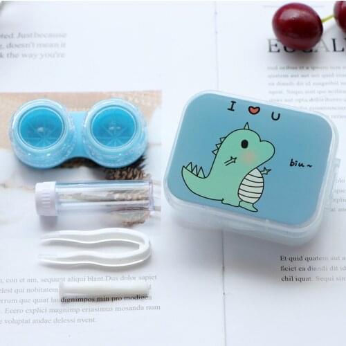 Cute Women Girl Eyes Contact Lens Container Box Holder Case Travel Kit Mini Cartoon Contact Lenses Case For Colored Lenses