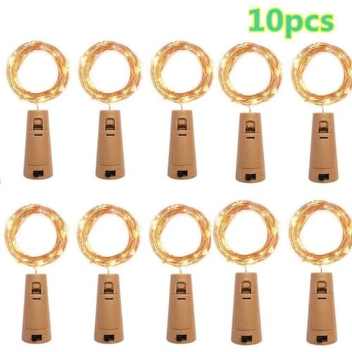 Battery Powered Bottle Light 2m 20 LED String Light Birthday Party Bar Wine Bottle Stopper Light Wedding Christmas Decor Navidad