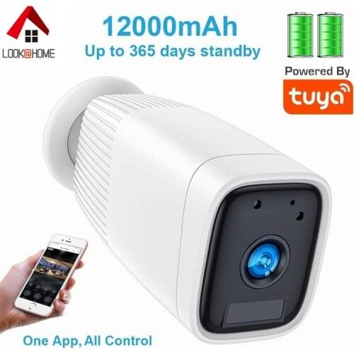 1080P Indoor Outdoor TUYA WiFi Camera 12000mAh Battery Power CCTV Camera IP66 Waterproof Security Surveillance Camera Smart Life
