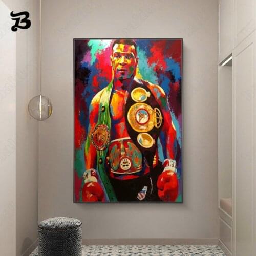 Canvas Painting for Living Room Street Graffiti Art Poster Print Wall Art Boxing Champion Tyson Wall Picture Home Decoration