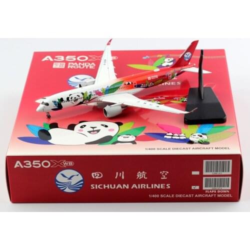 1:400 Alloy Collectible Plane Gift JC Wings LH4145A Sichuan Airlines Airbus A350-900XWB Diecast Aircarft Model B-306N Flap Down