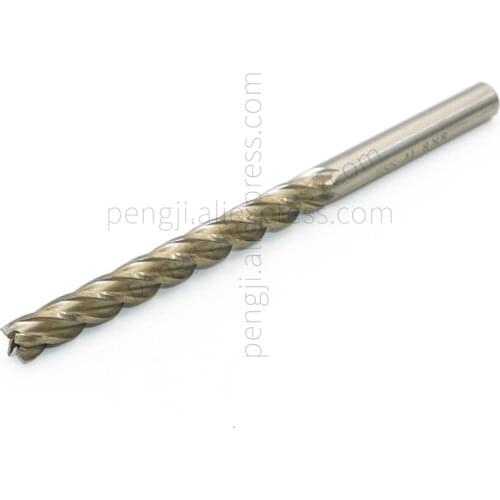 5/16" HSS End Mill 8mm Cutting Dia 8MM Shank Dia Extra Long Straight Shank End Mill Bit, 4 Flute Total length 125mm