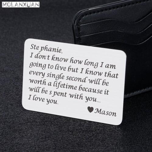 Valentines Day Boyfriend Girlfriend Wallet Insert Card Gifts for Men Husband From Wife Girlfriend Birthday Gifts for Him