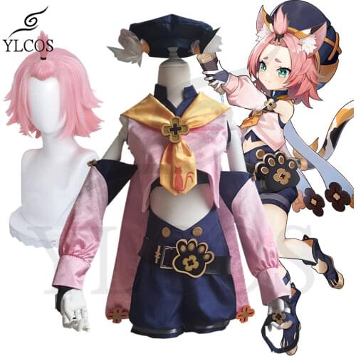 Genshin Impact Costumes Diona Cosplay Halloween Party Game Clothes For Women Girls Suit