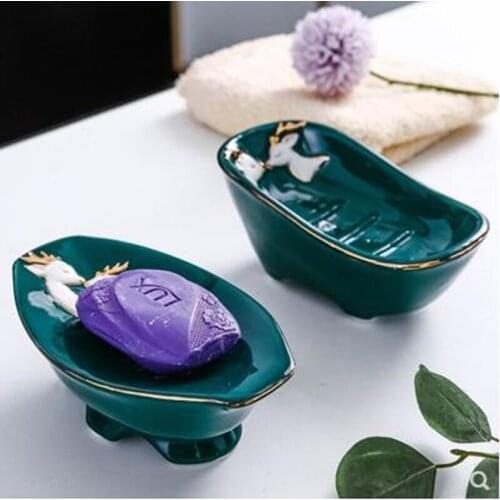 American country creative modern ceramic soap box, soap dish, fashionable home and hotel bathroom decoration crafts