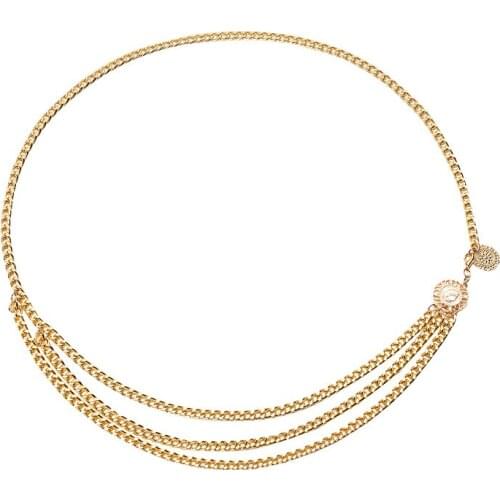 Hot Selling Latin Dance Accessories Women Professional Dance Wear Gold Waist Band Fashion New Lumbar Chain A048