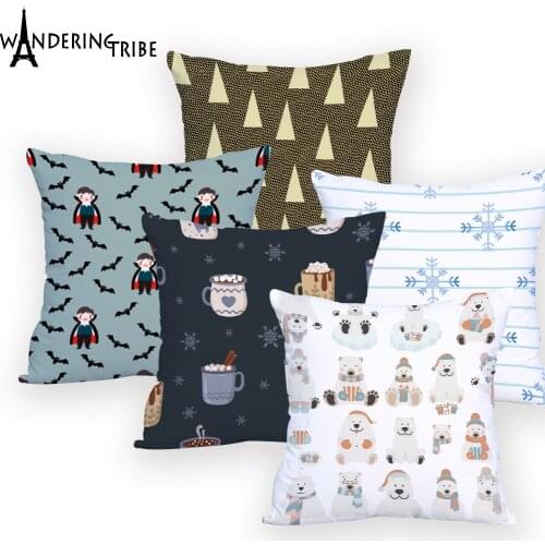 Cute Cartoon Animal Pillowcase Colorful Almofadas Decorativa Customized Pillow Cover Bear Cushion Cover Bed Comfortable