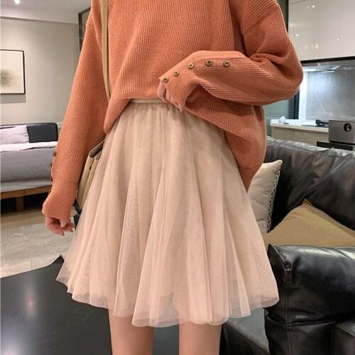 New Pleated Skirt Mini Skirt Tulle Skirts Womens High Waist Ball Gown Underskirt Mesh 2021 Summer Skirt My Style