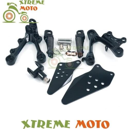 Motocross Front Rider Footrests Foot Pegs Rests Pedals Tripod Brackets Mount For Kawasaki ZX6R 2009-2012 09 10 11 12