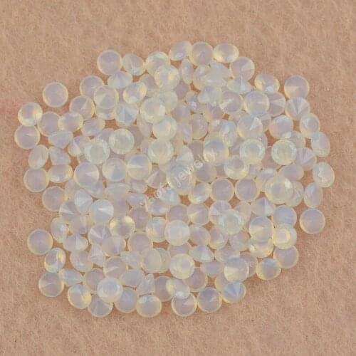 Sale 1000pcs/Lot 5A 0.8-6.0mm Opal White Color Lab Gems Round Brilliant Machine Cut Synthetic Nano Stone For Jewelry Wax Setting