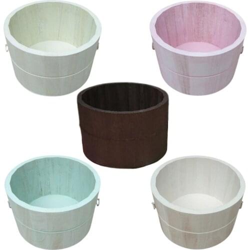Baby Photography Props Wood Basin Newborn Photo Shooting Pose Auxiliary Tub Pot