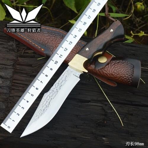 Forging Fixed Blade Knife Outdoor Tactical Knives Camping Survival Edc tool D2 Blade Ebony Handle Hunting Hiking Jungle rescue