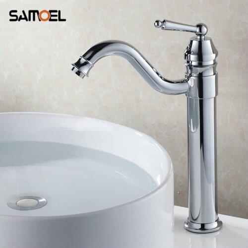 High Quality Euro Style Chrome Brass Faucets Bathroom Sink Basin Mixer Tap single handle Torneira Hot and Cold Taps 1133C