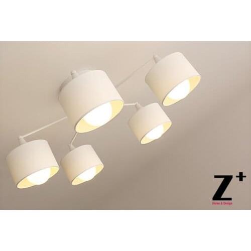 High Quality Modern 5 lights Ceiling Lamp Korea Design Made of Iron and Linen Free shipping