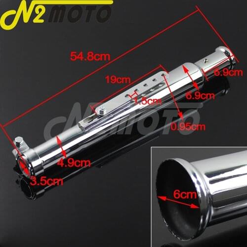 Vintage Trumpet Mufflers 540mm Cocktail Shaker Upswept Exhaust Pipe for Harley Chopper Cafe Racer Triumph Scrambler