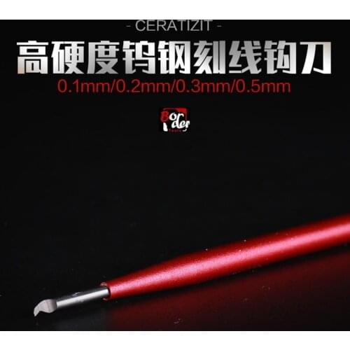 Tungsten Steel Engraving Hook Knife Military Gundam Figure High Hardness Model Making Tools Hobby Building Accessory