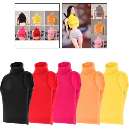 1/6 Scale Highneck Tight Vest Clothes for 12" TTL DID TC Women Figures Accs
