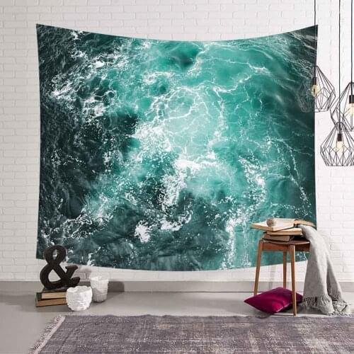 Beach Sea Wave Scenery 3D Wall Tapestry Yoga Towels Digital Printig Living Room Bedroom Wall Hanging Tapestries Home Decorations