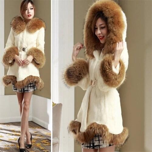 2020 New Faux Fur Coat Female Long Jacket Winter Coat Women Hooded Imitation Fox Fur Collar Coats Casaco Feminino KJ295