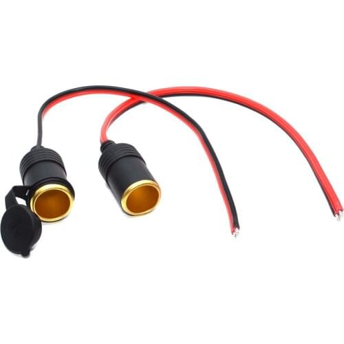 1.5mm square Power Wire Car Cigarette Lighter Female Socket Plug Connector female socket cable High Quality 18A 16awg 12V