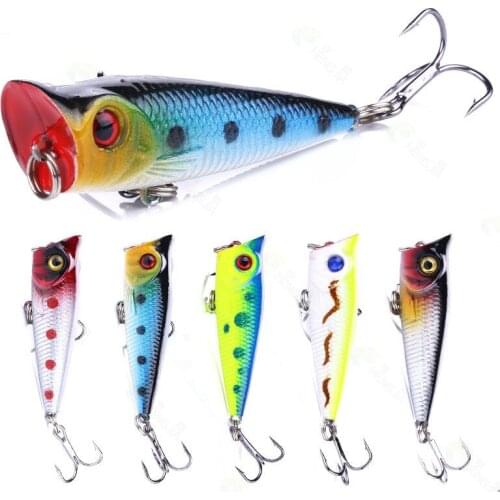1pcs 5cm 4.9g Isca Artificial Big Mouth Popper Fishing Lures Hard Plastic 3D Fish Eye Swim Bait Poper Lure Fishing Accessories