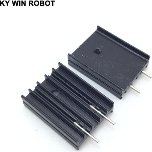 10pcs 19x8x25MM black Aluminium TO-220 Heatsink TO220 Heat Sink Transistor Radiator TO220 Cooler Cooling 25*8*19MM with 2pin