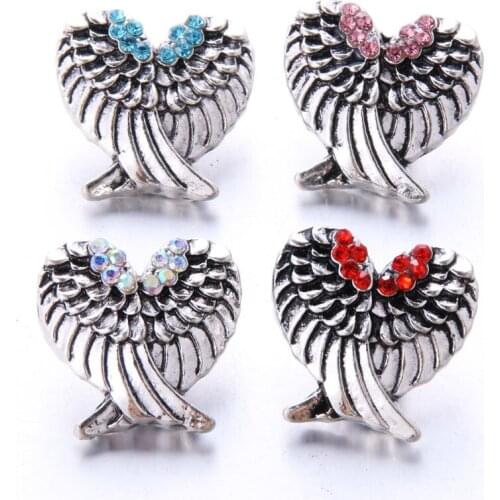 10pcs/lot Mixed Wings of Liberty Snap Jewelry Rhinestone Metal Snap Button press buttons For 18mm Snap Bracelets for Women