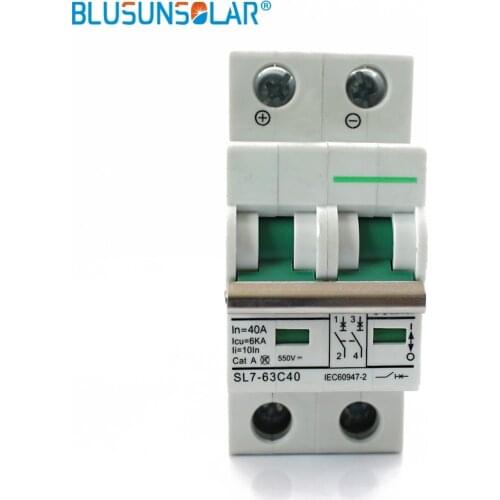 10pec 2 Pole 25a 32a 40a 50a 63a DC550V SOLARB DC Circuit Breaker Solar energy photovoltaic (pv) solar dc switch