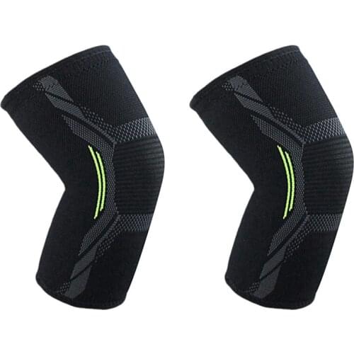 2PCS Breathable Basketball Football Sports Kneepad High Elastic Volleyball Knee Pads, XL & L