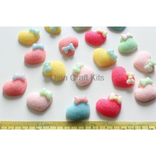 250pcs mixed lovely Matte Pastel heart gem Cabochons 20mm Cell phone decor, hair clips, embellishment, DIY