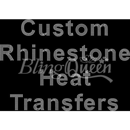 BlingQueen 25PCS/LOT Custom Hot Fix Rhinestone Heat Transfers Iron On Motifs