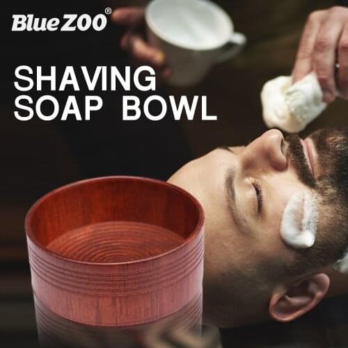 Bluezoo Cross-Border Mens Care Manual Shaver Razor Kit Accessories Oak Shaving Soap Foam Bowl