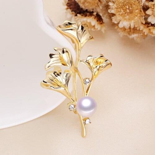 Gold Color Flower DIY Hot Brooch Pin Mountings Findings Settings Base Women Accessories for Pearls Agate Jade Crystal Beads
