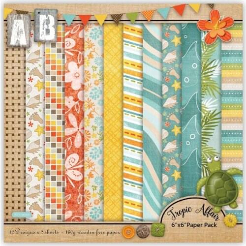 Sea World Scrapbooking paper pack of 24 sheets handmade craft paper craft Background pad 86