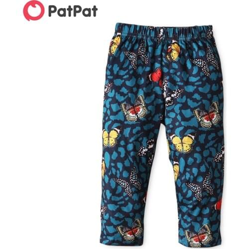 PatPat Butterfly and Leopard Allover Print Baby Pants