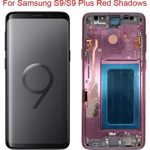 Original S9 Plus Display For Samsung S9 LCD With Frame Galaxy S9 Plus SM-G965T G960A LCD Screen Assembly Red Burn Shadows