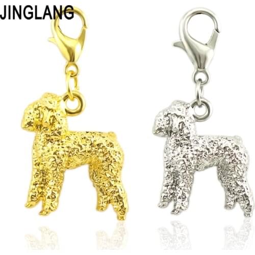 JINGLANG Alloy Dog Charms Pendants DIY Necklace Bracelet Keychain Making Jewelry Accessories wholesale 50 Pieces