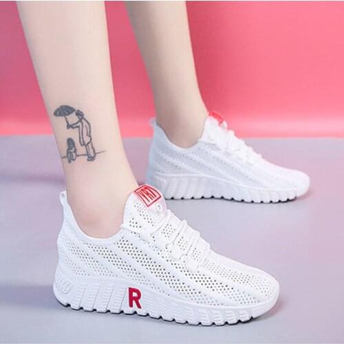 Women Casual Shoes Fashion Breathable Walking Mesh Flat Shoes Woman White Sneakers Women 2020 Tenis Feminino Female Shoes