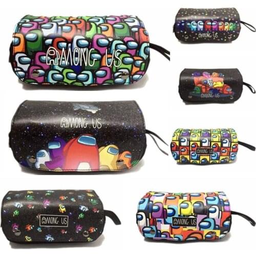 Cute Game Crewmate Cosmetic Bags Zipper Pouch Pencil Case Makeup Cases School Pen Bag Stationery Bag Cosplay Gifts