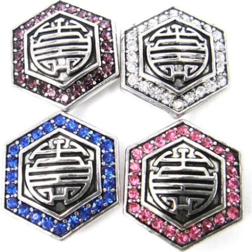 MOODPC Free shipping geometric polygon cz stone Fashion metal button charm