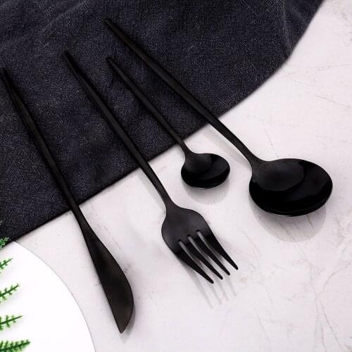 5-24-30/Pcs Sets Tableware Knife Fork Spoons Dinnerware Washing Cutlery Lunch Of Dishes Complete Dinner Kitchen Utensils Mirror