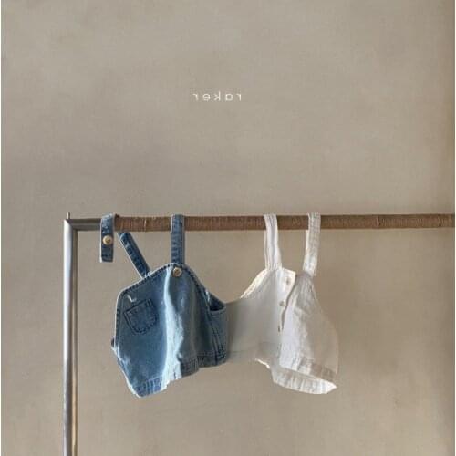 2021 New boys girls denim vest cotton summer soft fashion kids vest