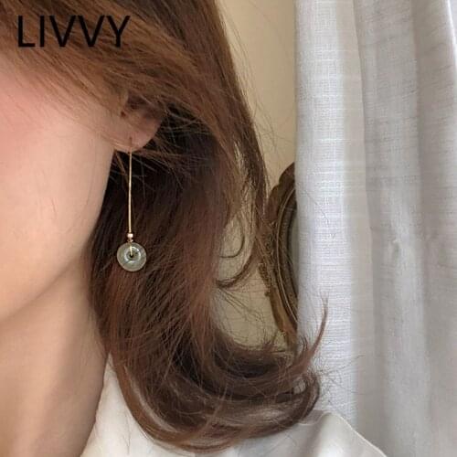 LIVVY 2021 New Classic Round Eardrop Female Simple Fashion High Quality Exquisite Elegant Jewelry Accessories