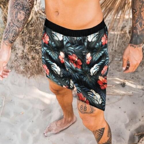 New Men Summer Beach Casual Striped Shorts Athletic Gym Sports Training Swimwear Short Pants Holiday Beach Bottom Trousers
