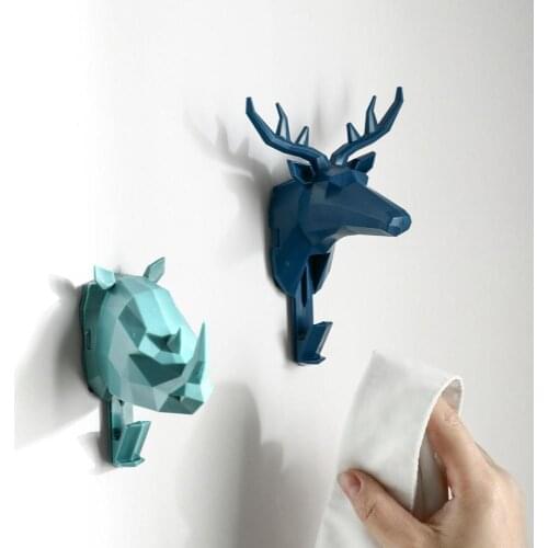 New Hot Animal Wall Hanging Hooks Deer Head Hanger Key Holder Hook Scarf Hat Coat Hangers Storage Tie Organizer Wall Decoration