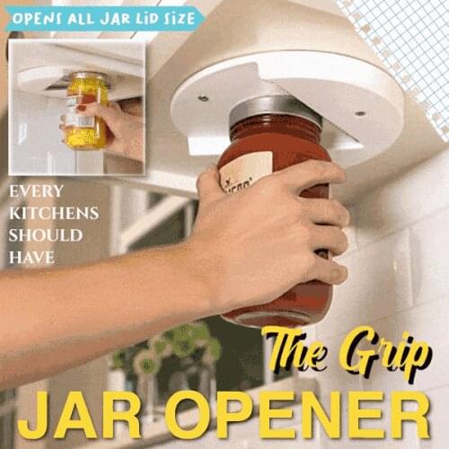 Jar Opener Multi Function The Grip Under Cabinet Professional Lid Cans Quick Opener Bottle Opener Any Size Lid Kitchen Gadget