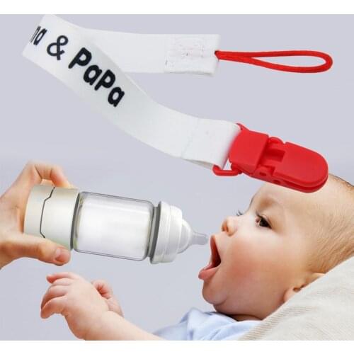 Personalized pacifier leash I LOVE MAMA AND PAPA baby dummy holder chain for boy&girl children brand baby pacifier clips dummy
