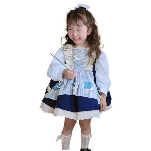 Spring new children college dress baby sweet Lolita dress girl princess dress lace flower girl dresses party dresses for girls